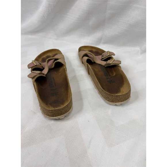 Birkenstock Yao‎ Slide Sandals Women's Size 6 Narrow Pink Leather - Picture 5 of 10